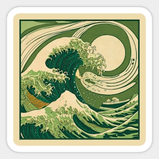 GREEN WAVE Sticker